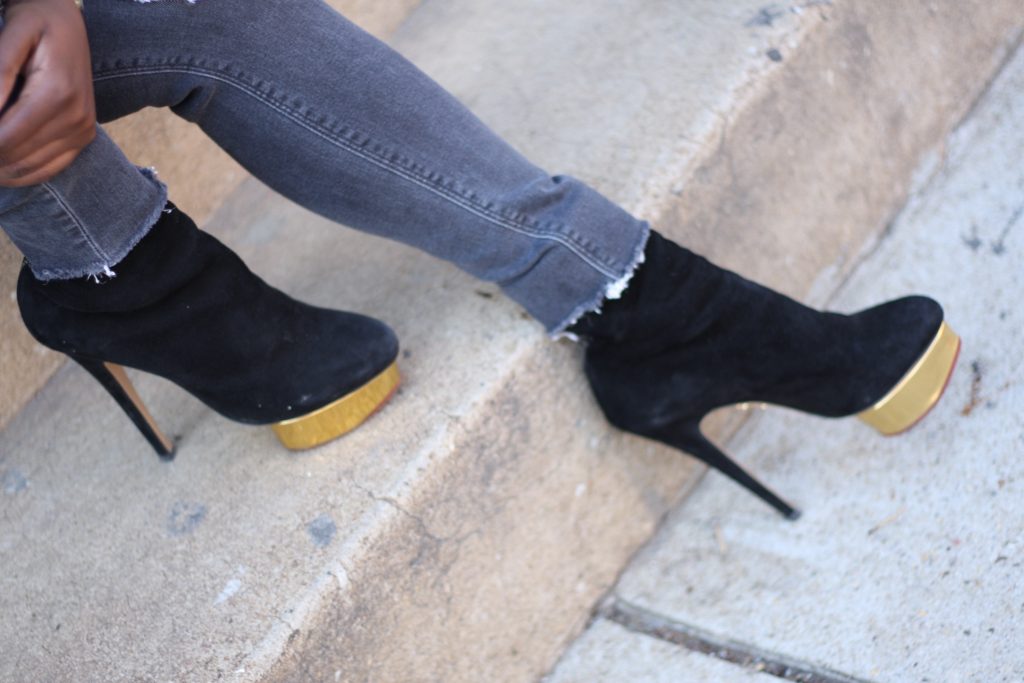 moto chic black ankle boots