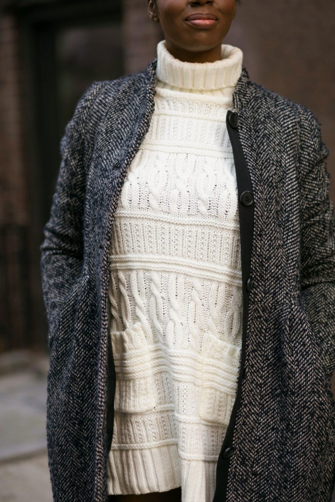 herringbone coat sweater dress detail fall fashion 2016