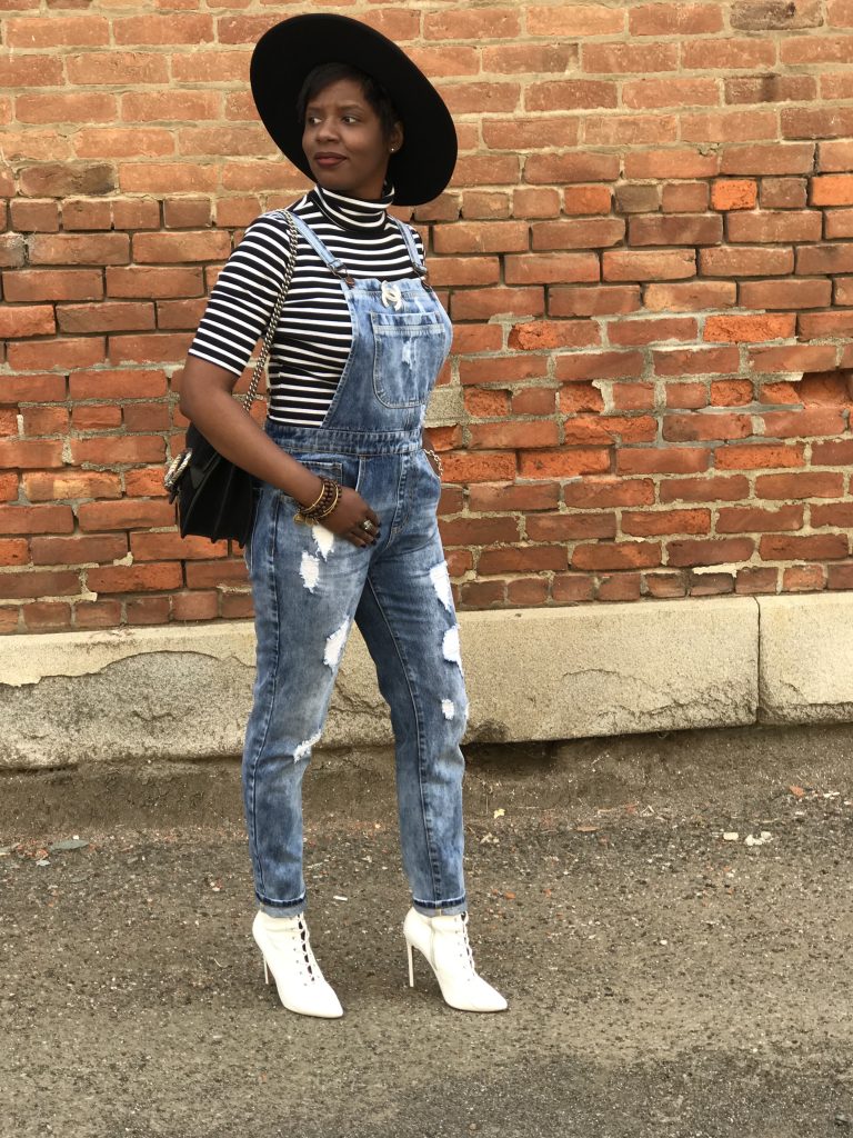dorfman pacific gaucho hat reformation target striped turtleneck forever 21 distressed overalls chanel brooch gucci dionysus shoulder bag steve madden white lace up ankle boots cocoa butter diaries san francisco sf bay area fashion style blog blogger