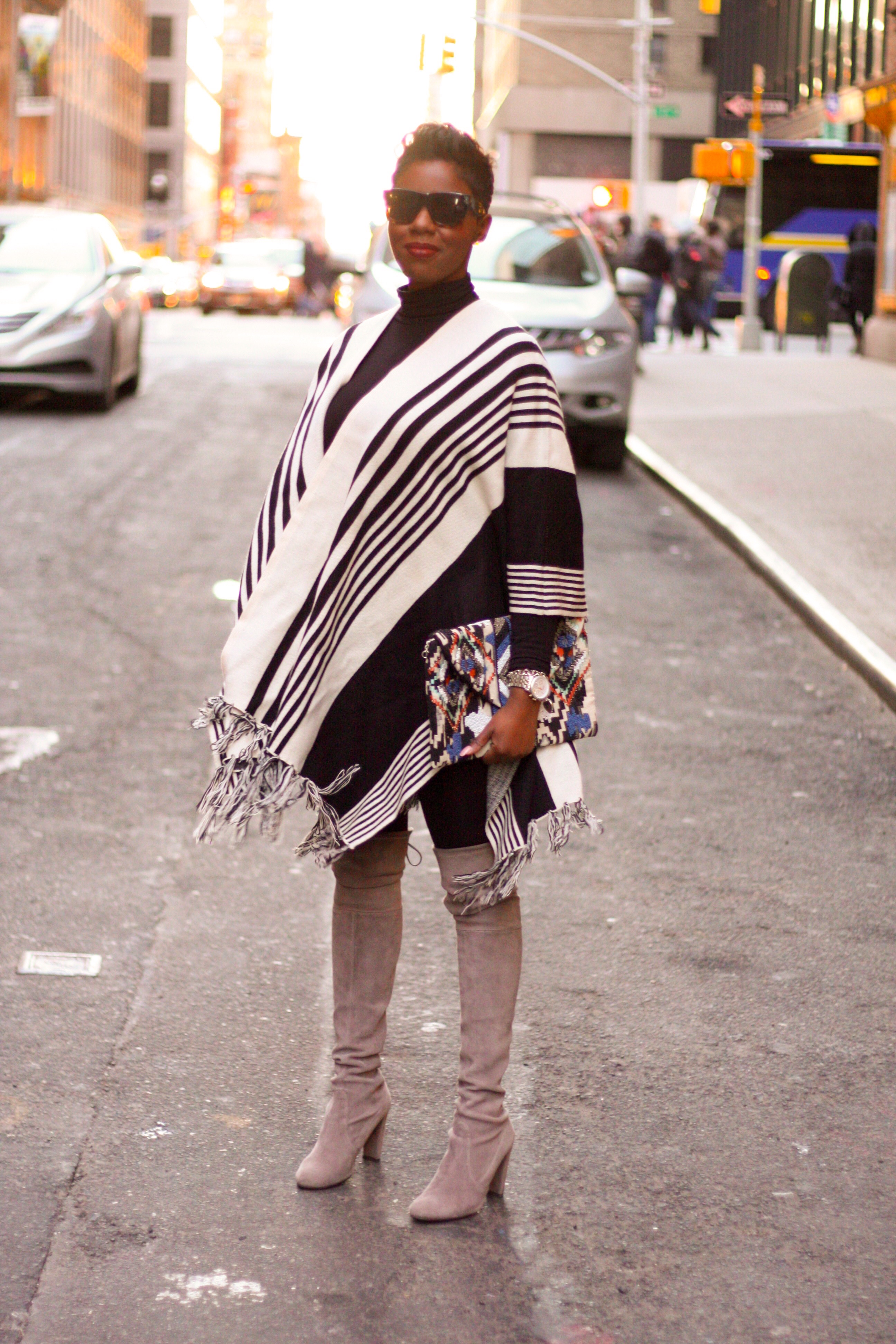 Striped Cape Nyc Style Blogger